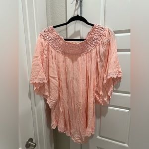 Pinkblush Maternity Crochet Neckline Top NWT